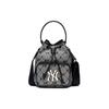 Monogram Series NY Yankees Retro Floral Print Drawstring Polyester Bucket Bag Unisex Bags Cool-Gray 3ABMS011N-50GRS