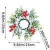 Red Fruit Candlestick Wreath Artificial Flower Eucalyptus Leaves Wreath  Christmas