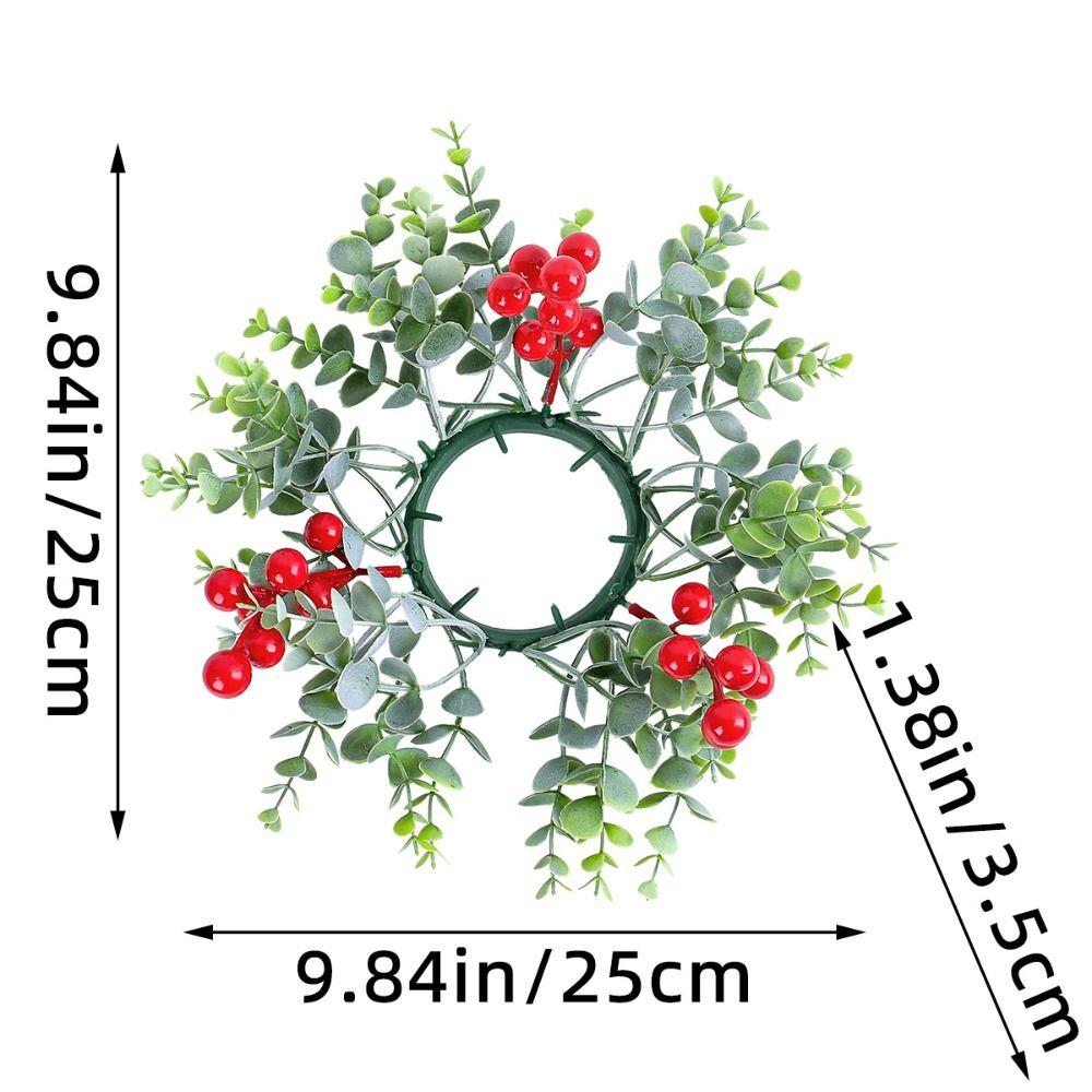 Red Fruit Candlestick Wreath Artificial Flower Eucalyptus Leaves Wreath  Christmas