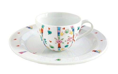 

Maruzen Iwata Shoten Kutani Ware Cup & Saucer Flower Blizzard was-526