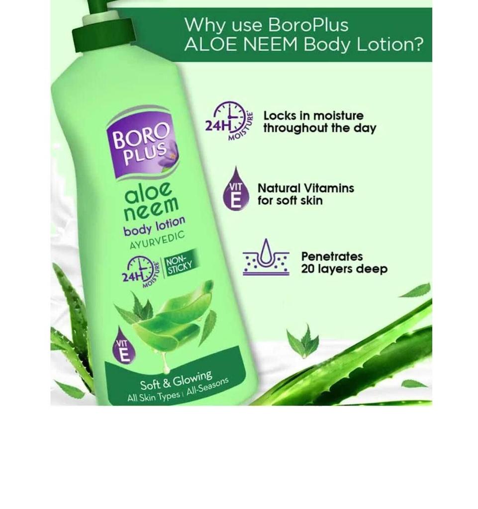 Aloe Neem Body Lotion with Vitamin E for Soft & Glowing Skin - 400ml