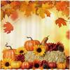 Funnytree 72"x72" Fall Pumpkins Maple Autumn Thanksgiving Sunflowers Harvest Falling Leaves Shower Curtain for Bathroom Decor Machine Washable (Hooks