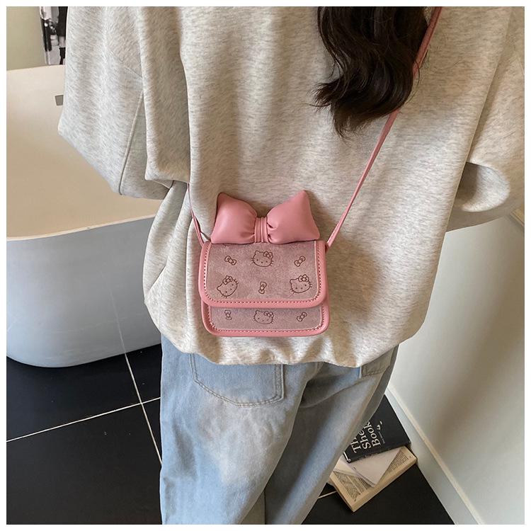 Bowknot Children's Crossbody Bag - New Coin Purse & Accessories for Girls, Princess Baby Shoulder Bag, Small Square Design