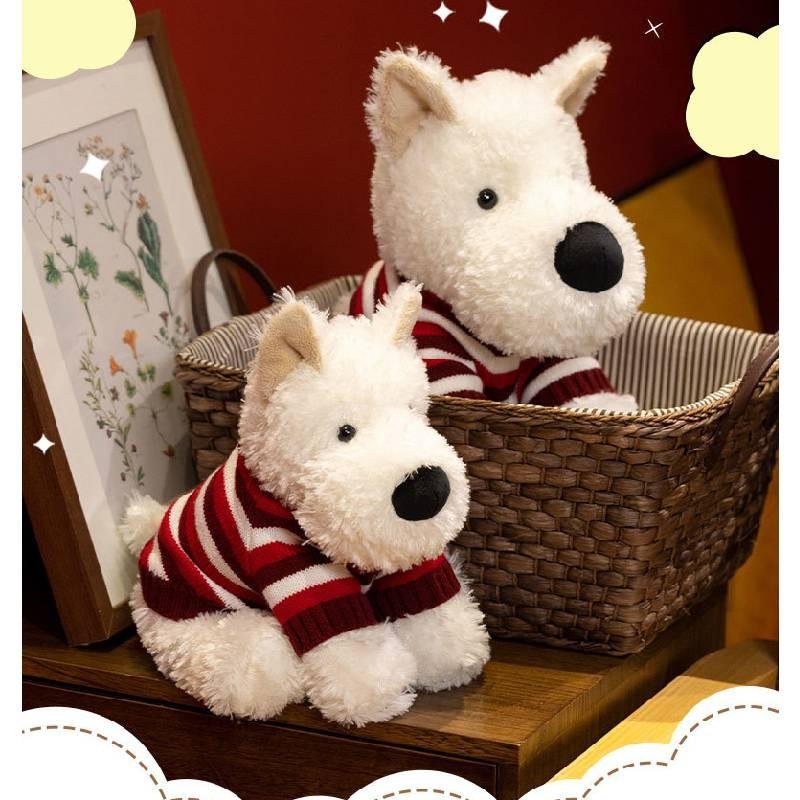 Highland White West Terrier Plush Toy With Soft Design For Home Decor Office