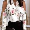 Camicia a maniche lunghe con spalle scoperte e stampa Camicia