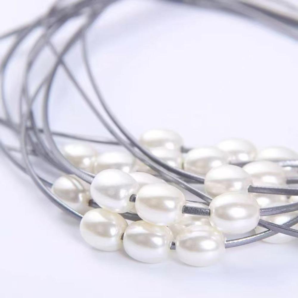 2PCS Light Luxury Pearl Curtain Tieback Adjustable Curtain Buckle Clips Beaded Curtain  Office серый