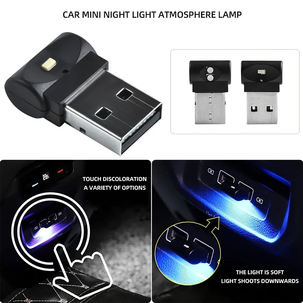 Car Mini USB, MultiColor Adjustable Color Decorative Ambient Light, Soft Light Atmosphere Lamp