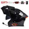 Bluetooth Smart Tail Light Motorcycle Flip-Up Helmet Men Women All Season Full Face Off-Road Riding