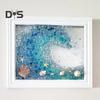 1 Set DIY Sea Glass Art Kit with Wooden Frame Handmade Seaglass Wall Art Decoration Framed Sea Glass Artwork Desktop Decoration Birthday Gift