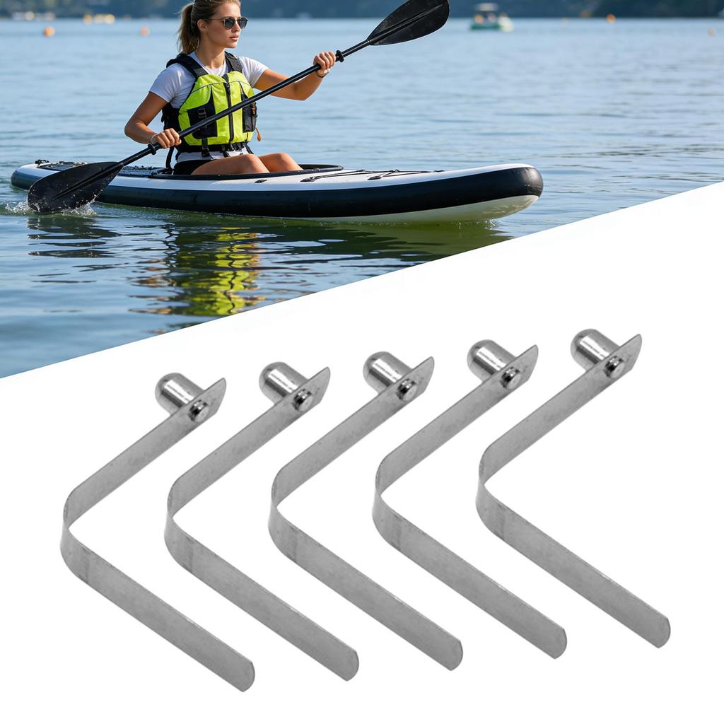 5pcs Push Button Spring Clip  V Shape Locking Pin Kayak Paddle Holder Clip Stainless Steel Kayak Paddles Spring Clip Replacement