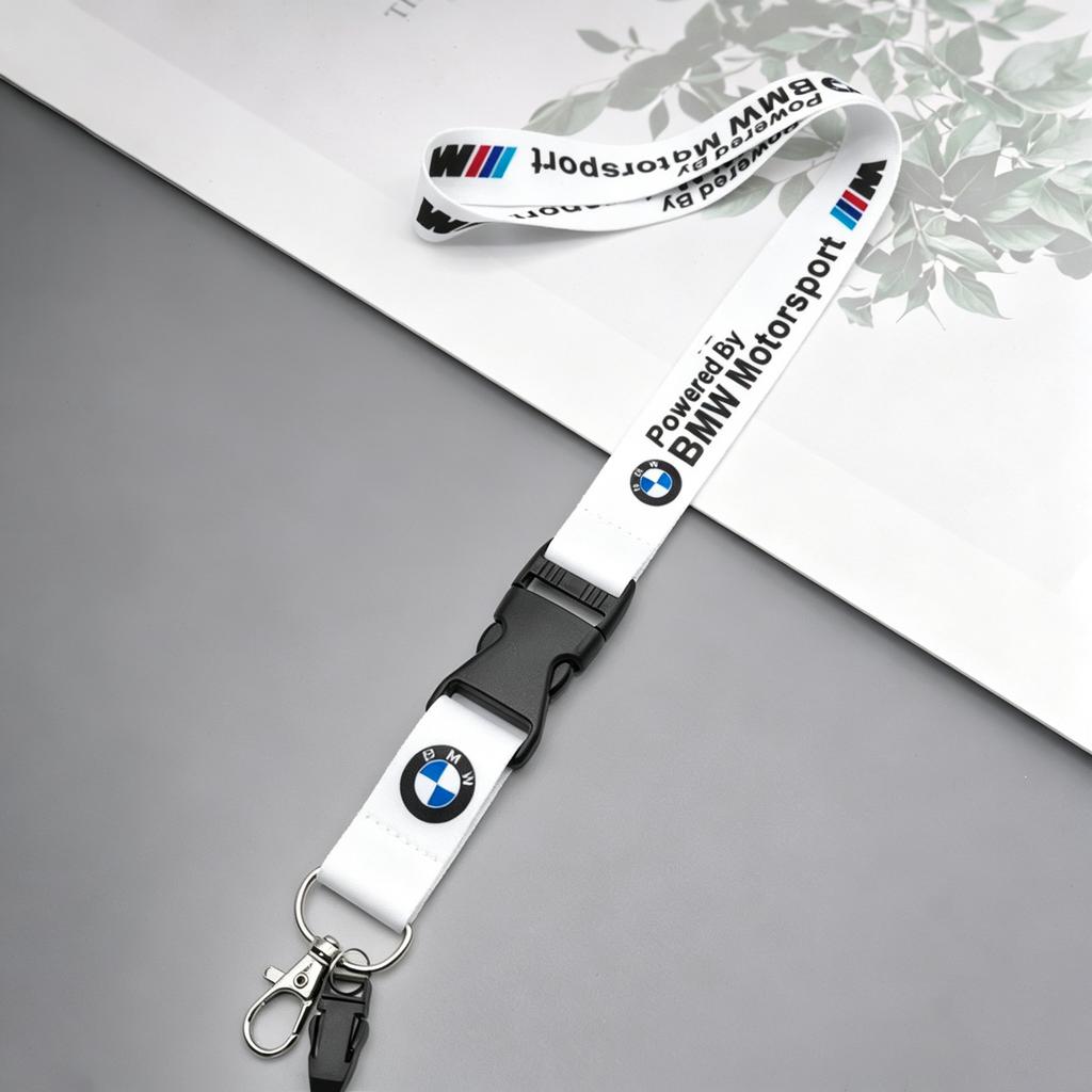 Performance Logo Lanyard Nylon Printing Emblem Key Strap Holder&Staff ID Cards For BMW M Performance E90 E60 E46 Accessories