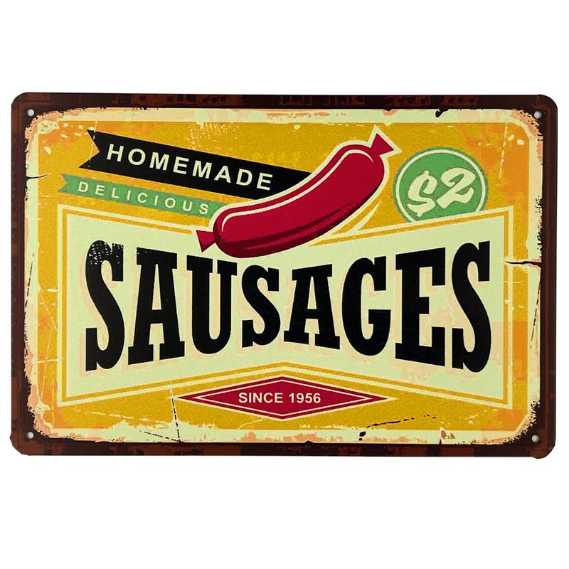 Hamburgers Metal Tin Signs Hot Dogs Printed Vintage Poster Kitchen Wall Decor Fast Food Shop Plaque Wall Art Iron Plate Painting