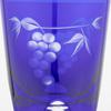 [Authentic Product] Tajima Glass "Edo Kiriko" Sake Cup (Guinomi) - Approx. 5cm Diameter x 6cm Height, Approx. 50ml Capacity, Grape Pattern, Lapis Lazu