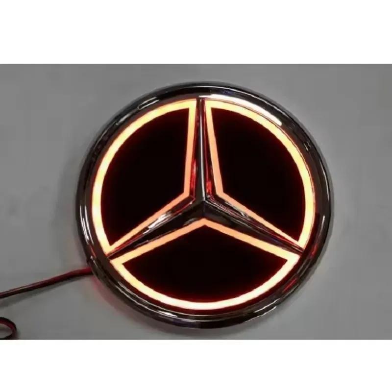 YEW1 9.5cm ABS LED Light Car for Mercedes Benz Badge Rear Trunk Emblem Accessories S350 S300L S A B C E Class GLA GLK