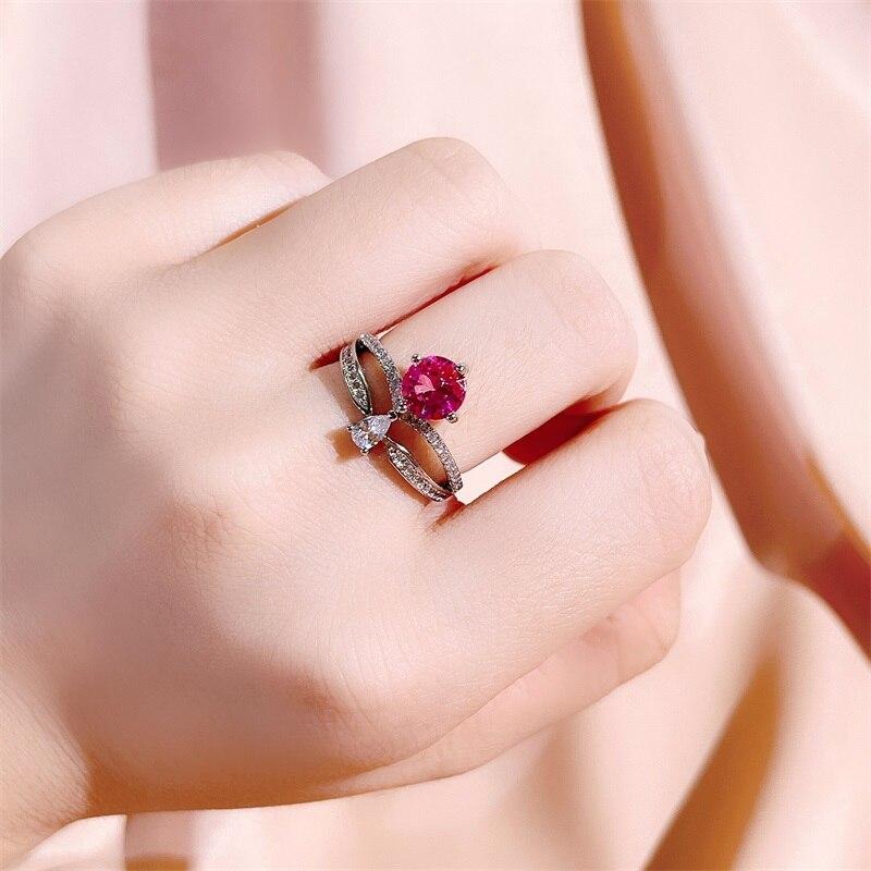 BELLA BOX Luxury Women Ring With Round Shape Zircon Wedding Anniversary Fine Jewelry Gift