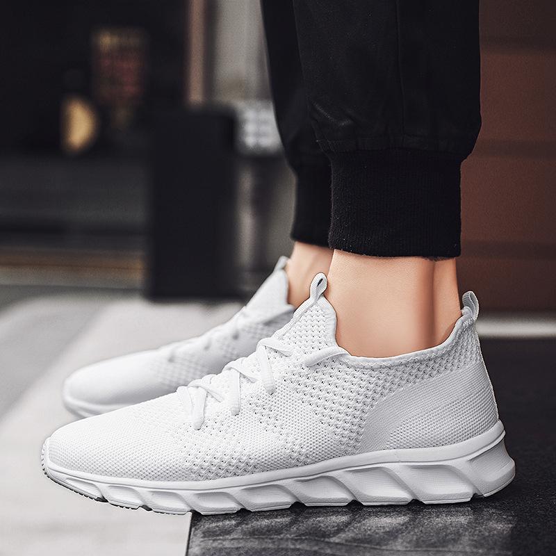 Plus Size Men's 48 Lightweight Flyknit Running Shoes - Trendy, Breathable Casual Sports Sneakers for Summer