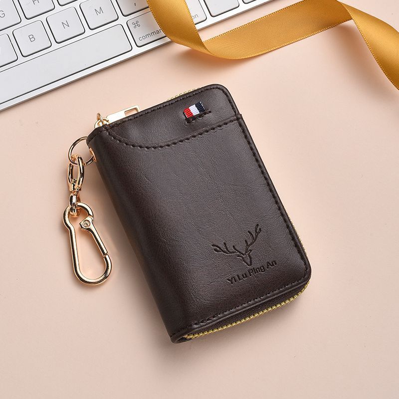Multifunctional Car Key Case With Zipper And Soft Pu Material For Travel And Commuting