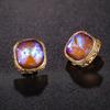 Luxury Gorgeous Square Crystal AAA Rhinestone Clip on Earrings New Design Simple Gold No Pierced Ear for Women Jewelry