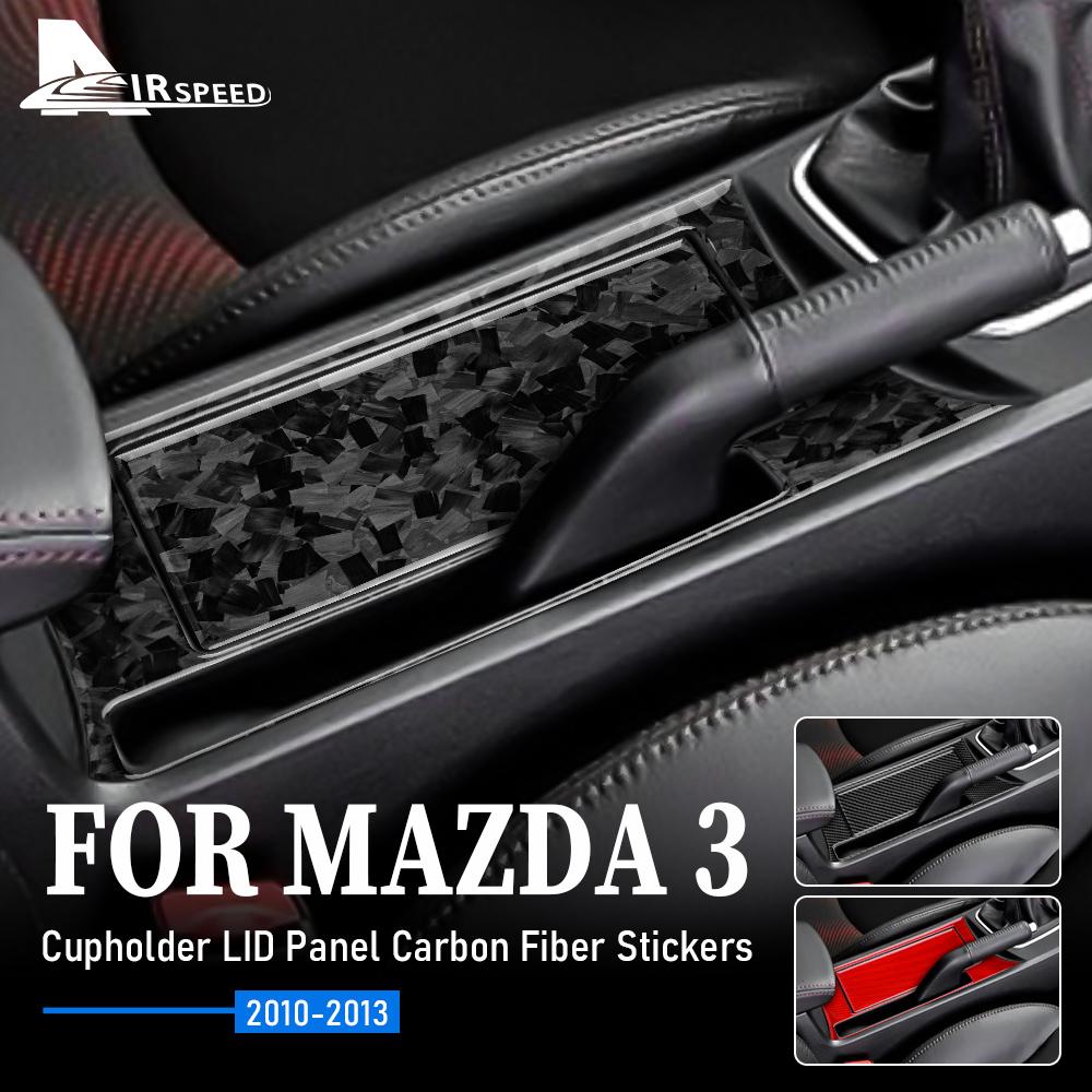 Real Carbon Fiber Car Water Cup Holder Cover Panel Sticker for Mazda 3 2010 2011 2012 2013 Trim Interior Car Styling Accessories