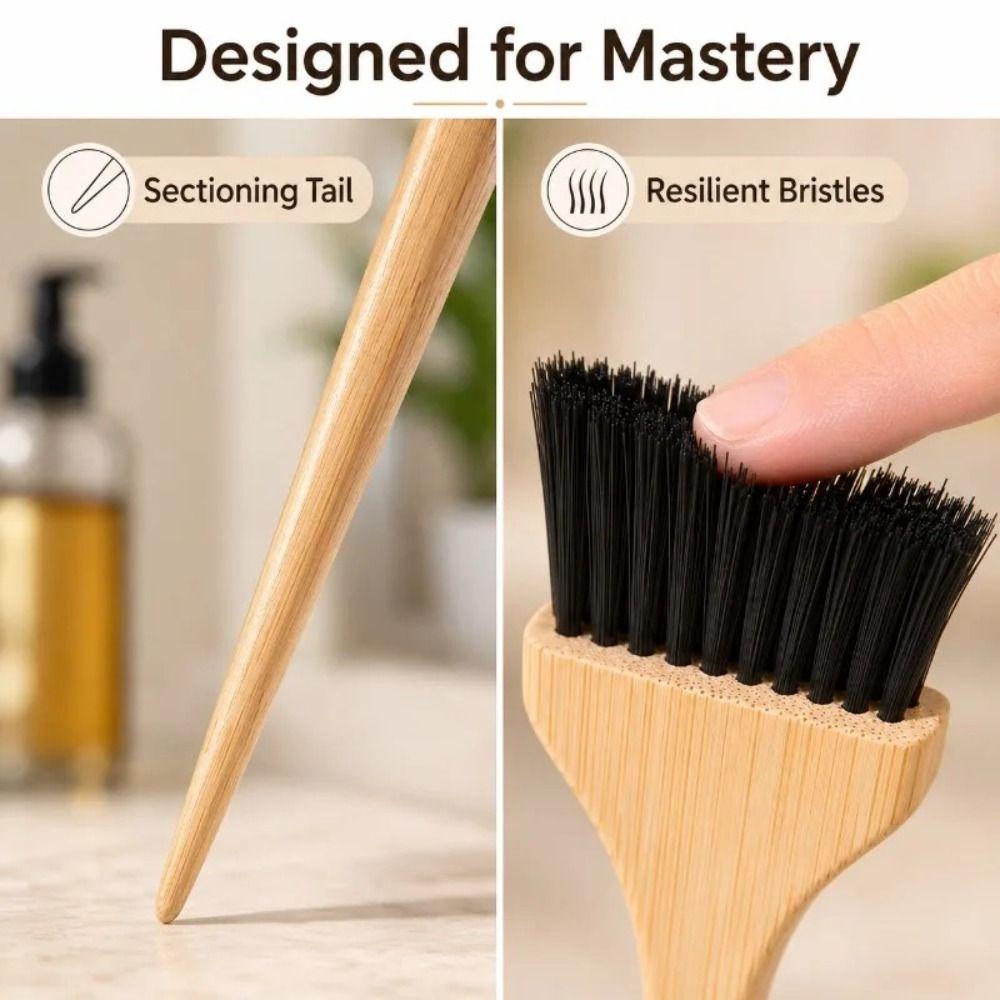 Wide Brush Bristles Bamboo Tinting Comb Bamboo Salon Coloring Tool  Hair Dye DIY Styling