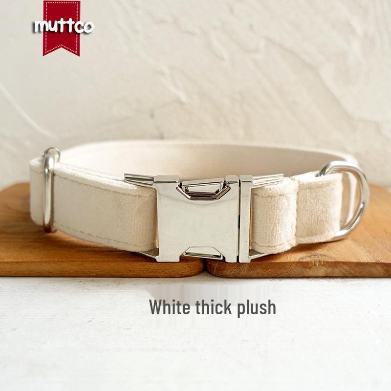 MUTTCO Milk White Thick Fleece Dog Collar - Soft & Comfortable UDC-144 L