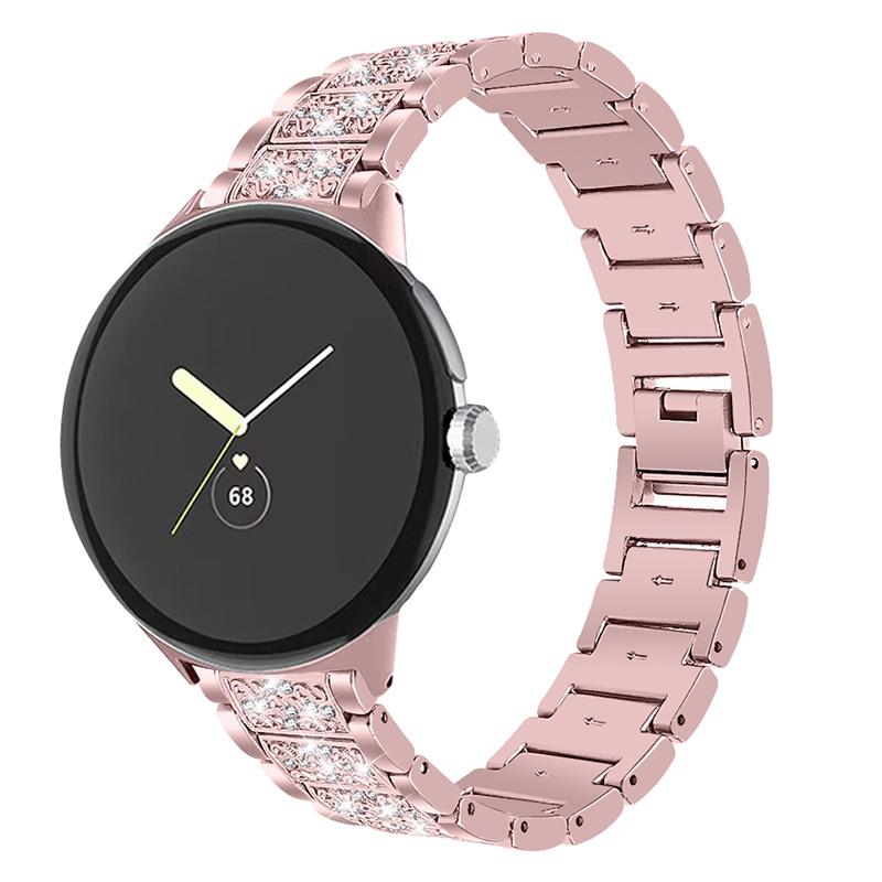 

For Google Pixel Watch 3 41mm/Watch 2/Pixel Watch Rhinestone Decor Watch Band Metal Watch Strap Replacement Multi-Color