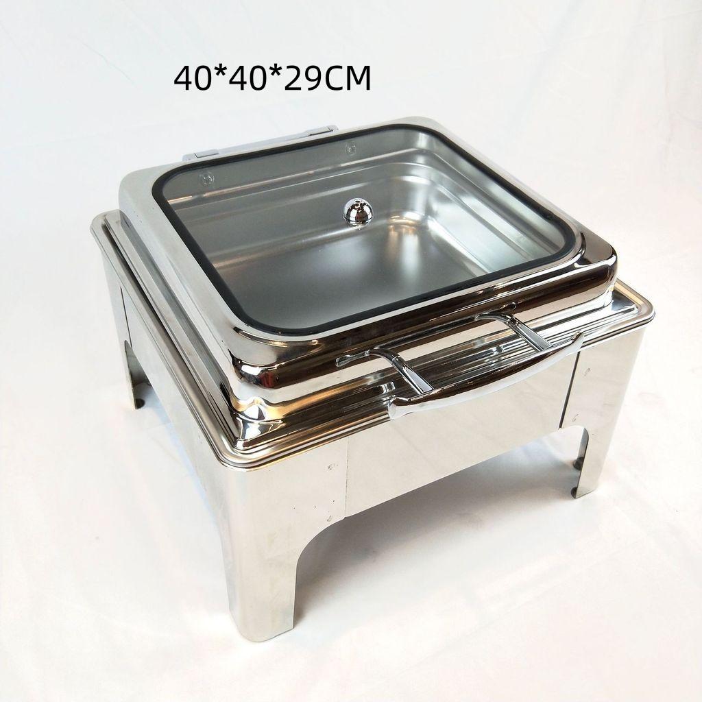 Stainless Steel Buffet Stove Electric Heating Square Hotel Dining Furnace Thicken Insulated Buffet Heating Stove