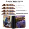 New PU Leather Sublimation Heat Transfer Wallet Printing Image DIY Blank Purse Large Capacity Durable Card Holder
