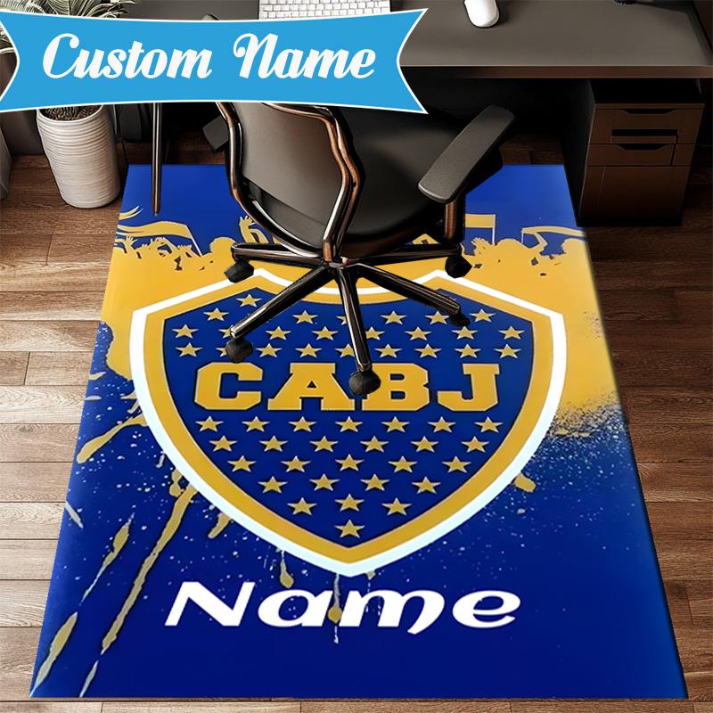 Custom Name Juniors Crest Rug Game Carpet, Floor Mat for Bedroom Living Room Entryway Rug, Home Decor Idea Gift for Christmas Birthday