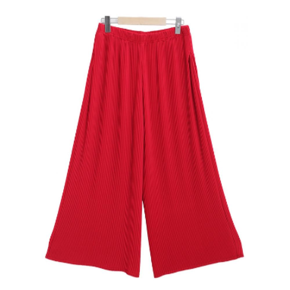 Shiz Madam Side Shirring Volume Pleats Wide Wrap Pants P92048