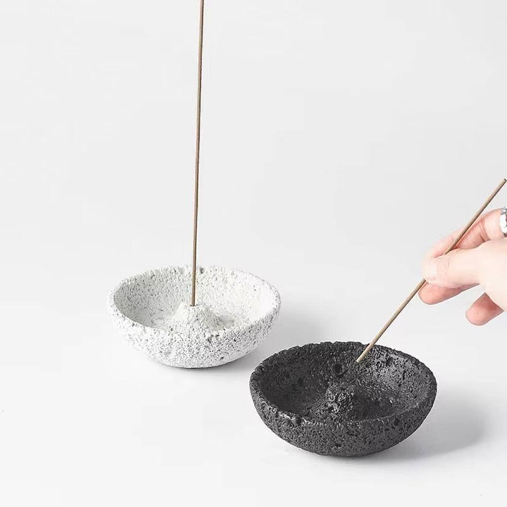 Cement Cement Incense Burner Concrete Texture Plug in Incense Stick Stand Multi-functional Planetary Style Incense Burning Tray