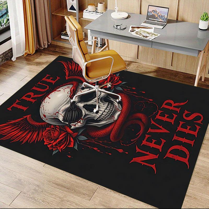 1pc Snake Skull Carpet Anti Slip Polyester Floor Mat for office,Bedroom
