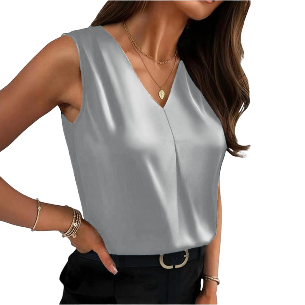 Women's -color Fashionable Business Work Shirt Formal T-shirt Top