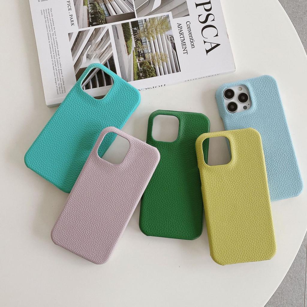 Applicable iPhone16Pro max mobile phone case Apple 14/13/12 lychee pattern mobile phone case feel X
