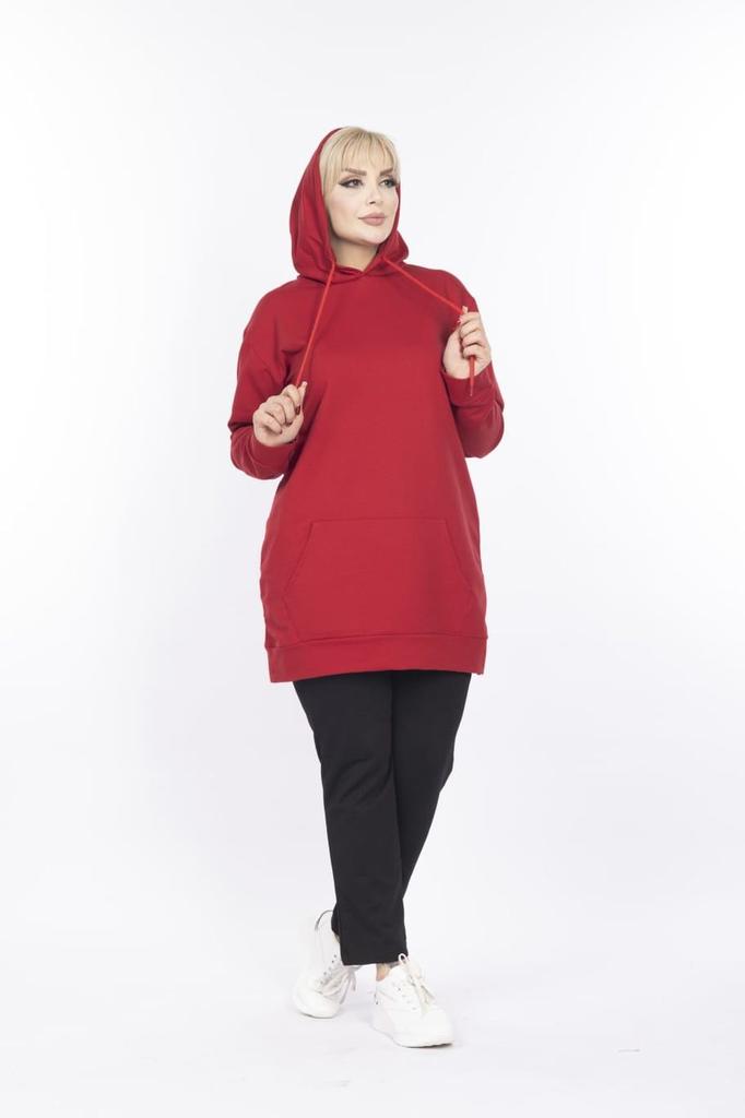 Damenstil Übergröße Sweatshirt Übergröße Kleidung Rotes Sweatshirt