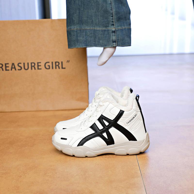 TUINANLE Women's Winter Ankle Boots New Casual Sports Warmed Shoes Woman Platform Plus Plush Sneakers