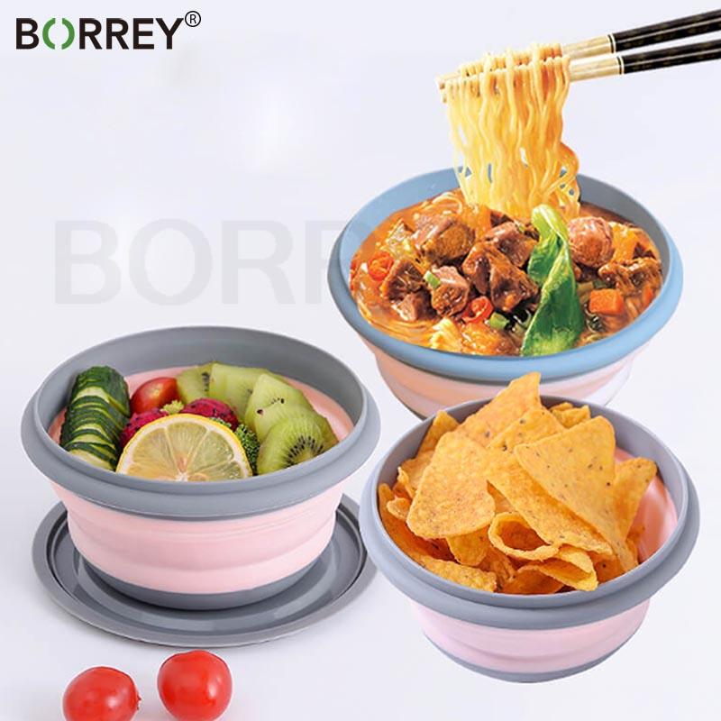 

Пластиковый ланч-бокс BORREY, портативная складная миска для еды, 3 шт./компл., набор маленьких мисок, детские коробки для бенто, миски для контейнера для еды