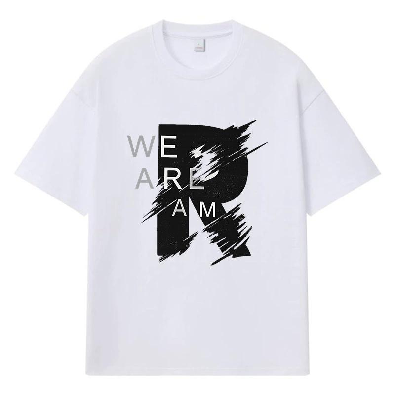 2026 We Are R Printed Graphic Streetwear Y2k Harajuku 100% Cotton T Shirt Casual Oversized Summer Men T-shirt
