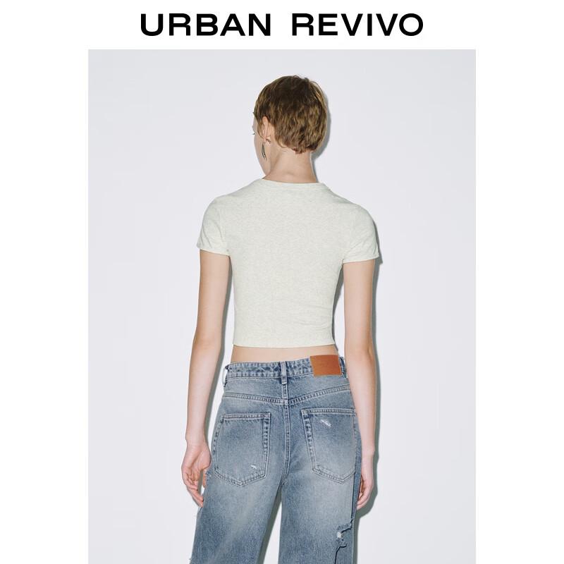 UR Women's Printed Slim Fit Crop Top T-shirt