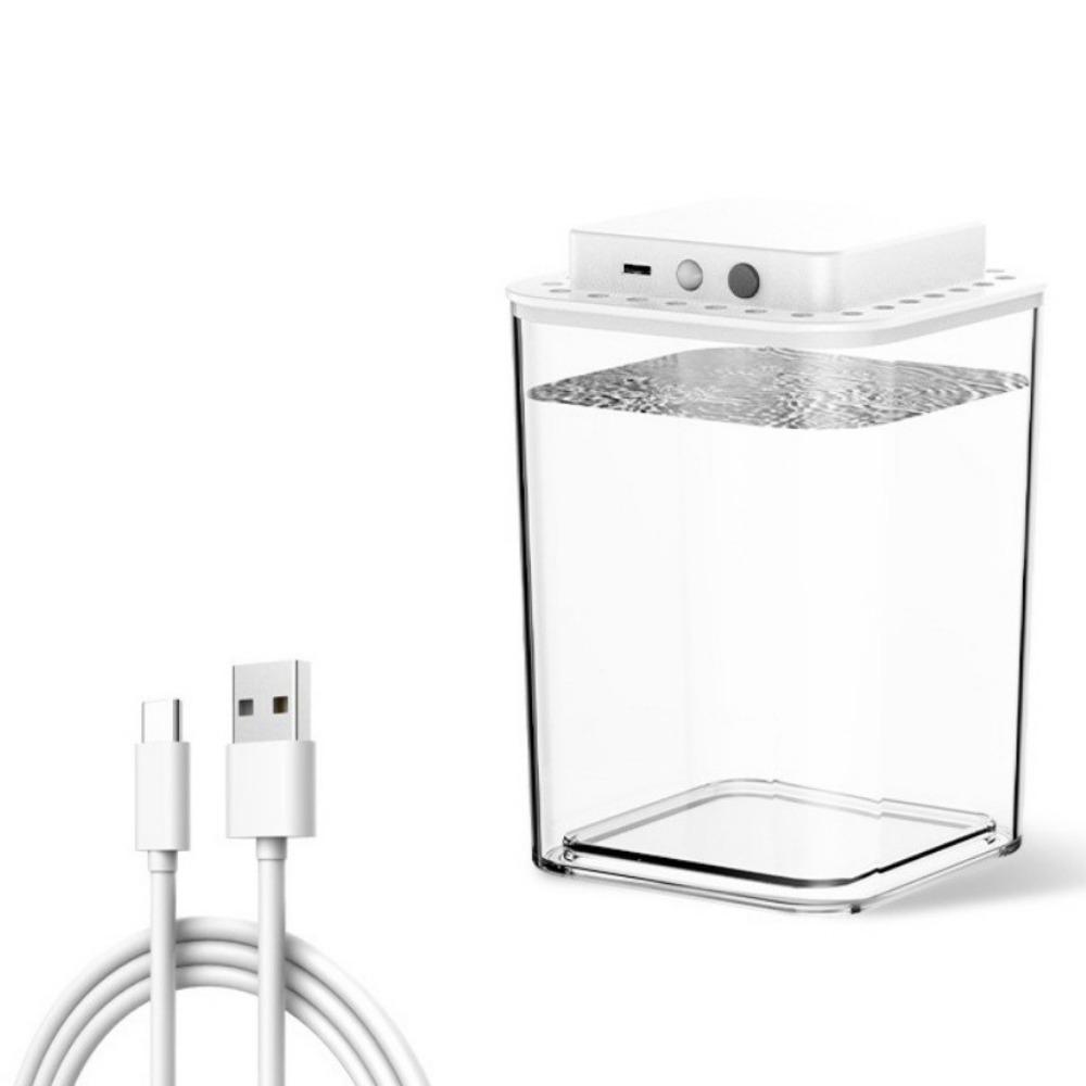 Transparent Betta Fish Tank USB Charging Intelligent Sensing Desktop Fish Bowl LED Light Plastic Figure Display Case Aquarium