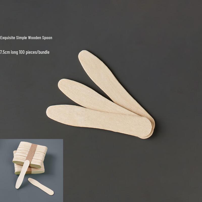 Penguin Tuan Tuan Disposable Food Grade Wooden Ice Cream Spoons 100 pieces, 7.5cm