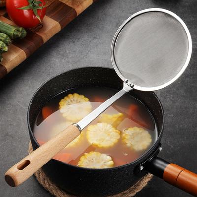 Cucchiaio per filtro dell'olio in acciaio inossidabile con filtraggio rapido per la rimozione dell'umidità Design ergonomico con foro per appendere Paletta di scarico resistente al calore