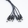 10pcs Wholesale 40cm DC 1 Female To 6 Way Male Splitter Power Plug Extension Cable 5.5mm*2.1mm Connector 12V Supply Wire Cord