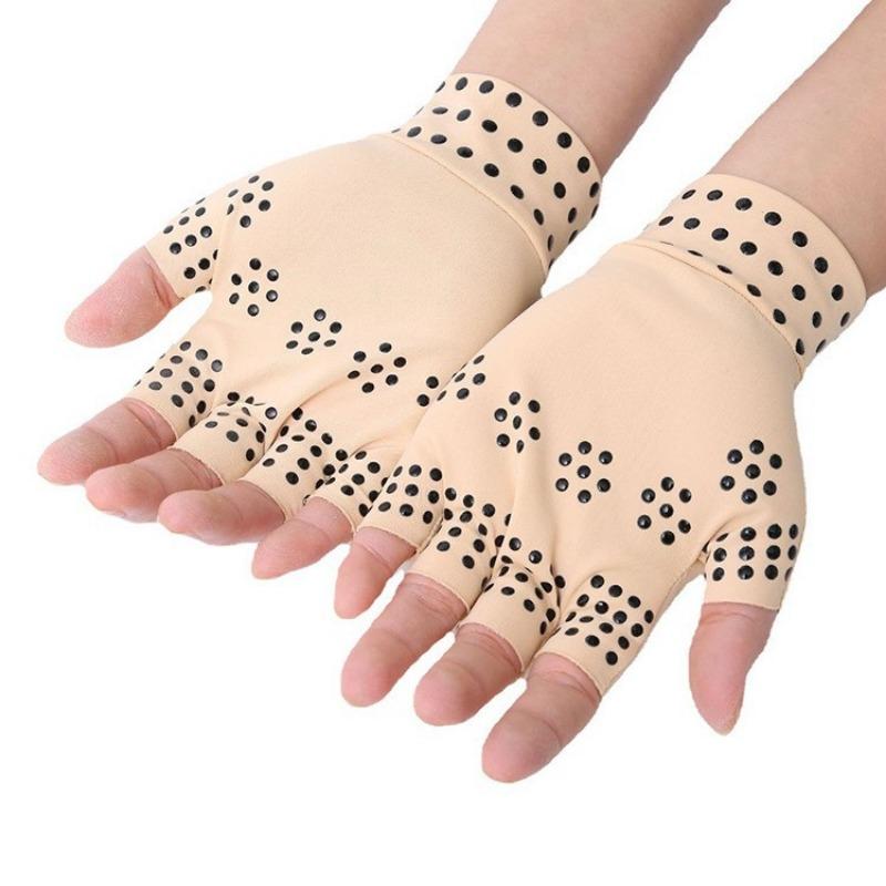 Sports, Fitness, Cycling, Joint Protection, Pressure Gloves, Half Finger Anti Slip Skin Tone Elastic Adhesive Gloves