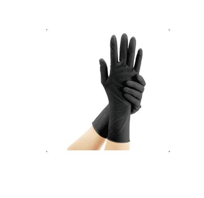 Rękawiczki lateksowe z jedwabiu piórkowego czarne 50 sztuk M cale 7,5-8,0 (Niska)