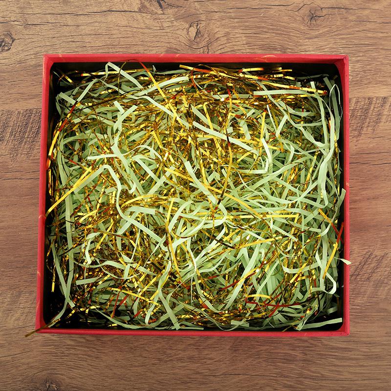 Festive Gold Thread & Paper Raffia Filler for Wedding Candy Box Gifts with Luminous Gold Foil Shreds, 2025 Edition