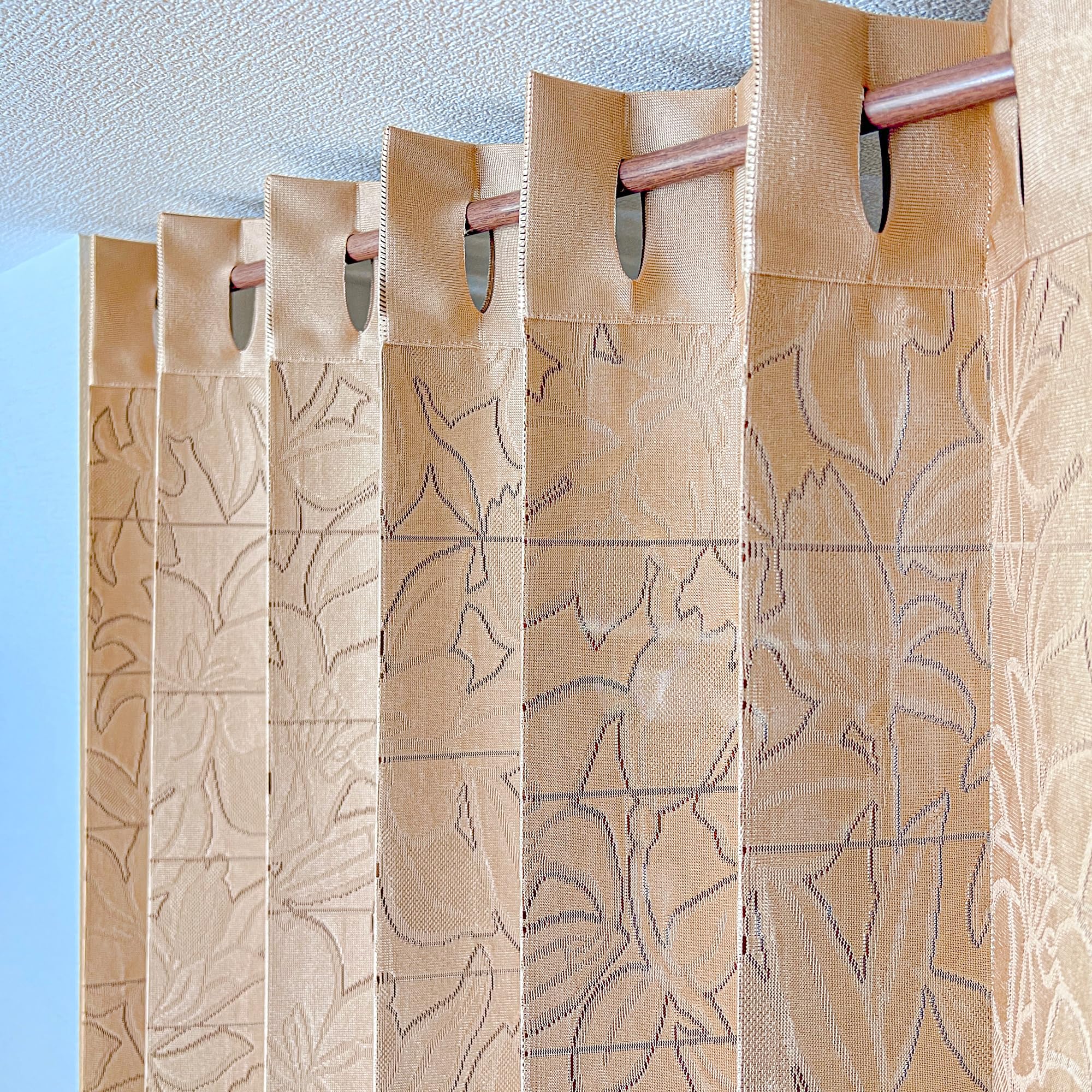 

Room Divider Accordion Lily Heat Stylish Floral Ecolie Tension Room Privacy Made in Curtains, 140x250cm, Pattern, Insulating, Thick, Flap-Up Curtains,