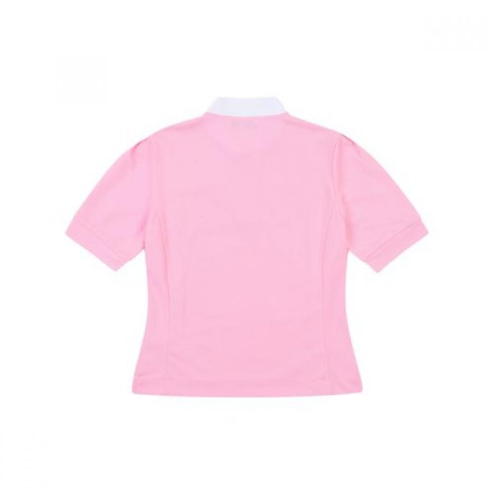 ONOFF Women Half Zip Puff Sleeve T shirT Of9013la Pink