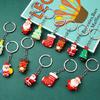 10Pcs Christmas Keychains Cartoon Keyrings Ornaments Decoration Party Favors