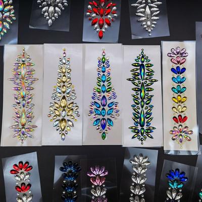 3D Crystal Forehead Sticker Glitter Body Face Colored Rhinestone  Stage